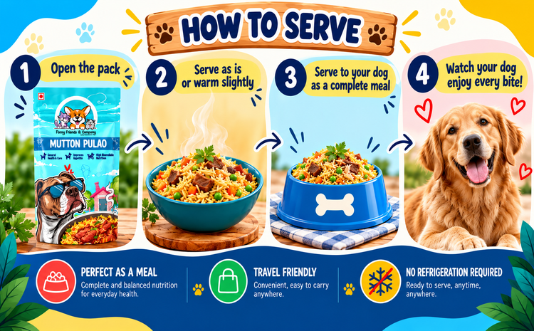 Mutton Pulao for Dogs | Ready-to-Eat Mutton & Rice Dog Food