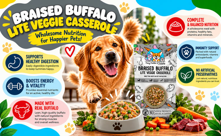 Braised Buffalo Lite Veggie Casserole – Buffalo & Vegetable Dog Food