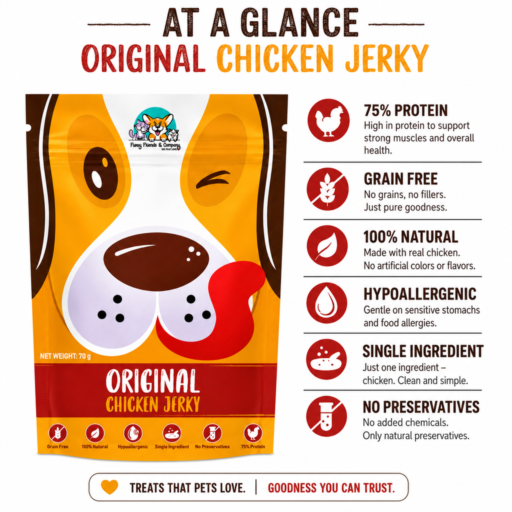 Chicken Jerky for Dogs | 100% Chicken Dehydrated Dog Treats – 70g