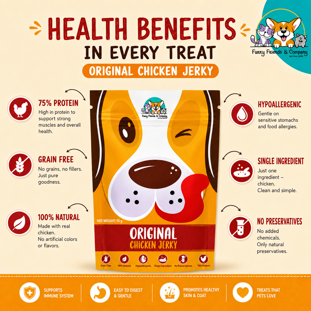 Chicken Jerky for Dogs | 100% Chicken Dehydrated Dog Treats – 70g
