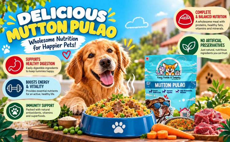 Mutton Pulao for Dogs | Ready-to-Eat Mutton & Rice Dog Food