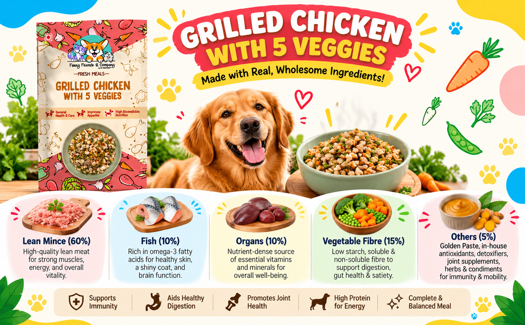Grilled Chicken with Veggies | Ready-to-Eat Dog Food